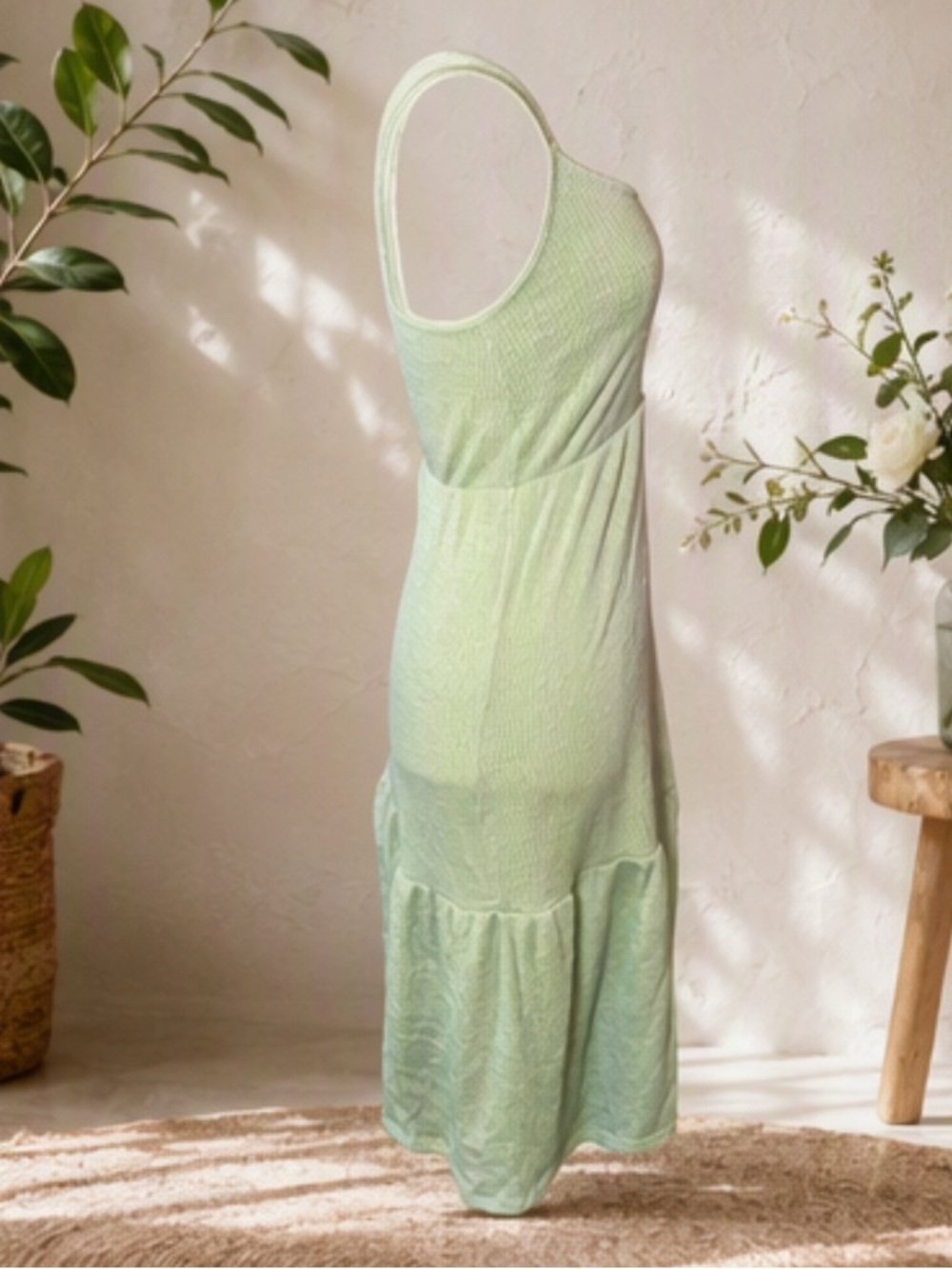 🌷 Caution To The Wind🌷 Mint Green Ribbed Ruffle Dress - Picture 8 of 11